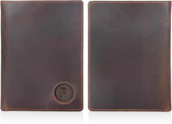 Polare Luxury RFID Blocking Leather Passport Holder Travel Wallet For Men and Women (Dark Brown with AirTag Slot) - Image 6