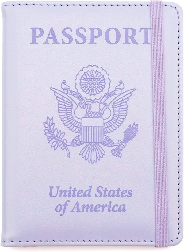 Passport Holder, Passport and Vaccine Card Holder Combo Passport Cover Passport Wallet Rfid Passport Holder Passport Case Passport Card Holder Family Pen Holder Passport Holder for Women Men, Purple