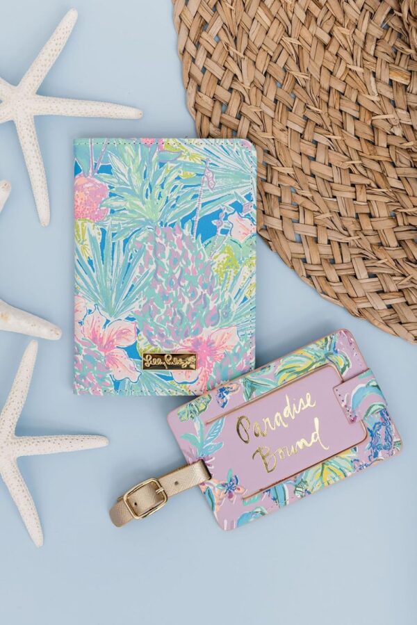 Lilly Pulitzer Vegan Leather Passport Holder, Cute Passport Cover, Travel Wallet with Credit Card Slots, Swizzle In - Image 7