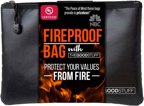 Fireproof Money Bag for Cash (10" x 13") – Waterproof Document Holder with Zipper, Protects Important Papers, Passports & Valuables from Fire & Water – Secure Storage for Home, Office & Travel