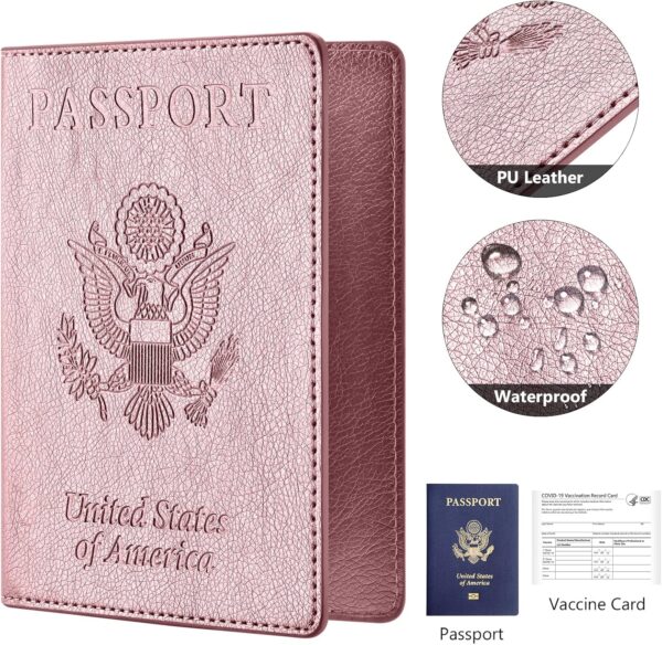 Eoehro 2Pack Passport Holder Wallet Cover Case, Travel Essentials for Women and Men - Image 4